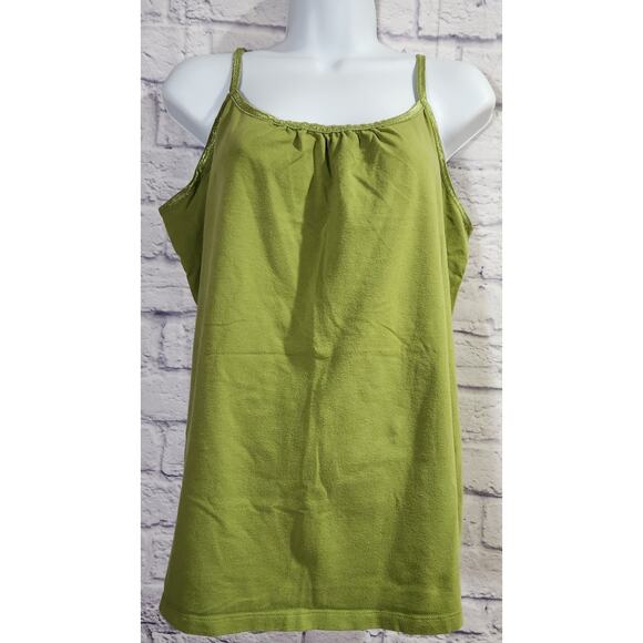 Lane Bryant Green Adjustable Spaghetti Strap Tank Top 18 20 Lightweight Soft - Picture 1 of 5